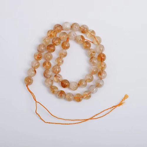 Natural Citrine Beads, Round, DIY yellow 