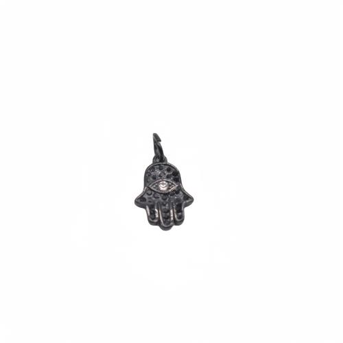 Rhinestone Stainless Steel Pendants, 304 Stainless Steel, Hamsa, plated, DIY & with rhinestone 