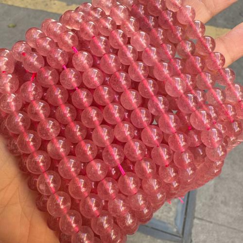 Strawberry Quartz Beads, Round, DIY [