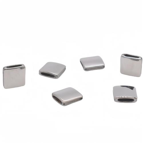 Stainless Steel Beads, 304 Stainless Steel,  Square, plated, DIY 