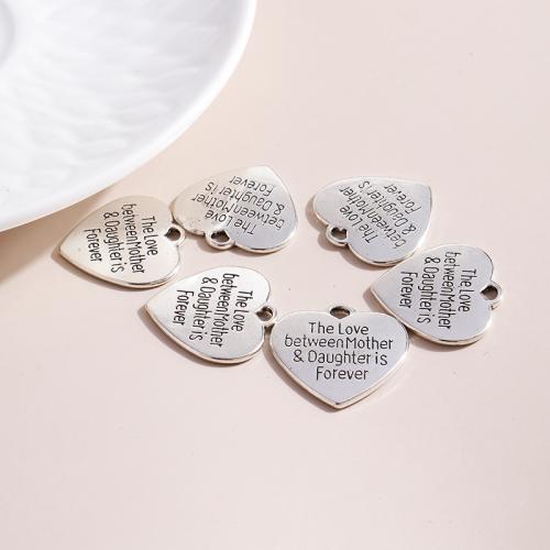 Pendentifs coeur en alliage de zinc, Placage, DIY Vendu par sac