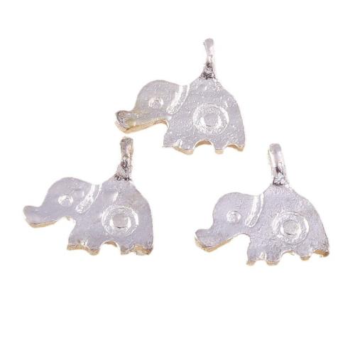 Zinc Alloy Animal Pendants, Elephant, silver color plated, DIY 
