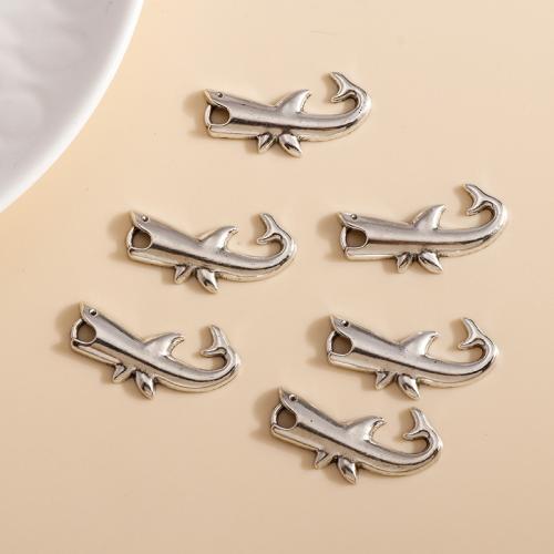 Zinc Alloy Animal Pendants, Shark, plated, DIY 
