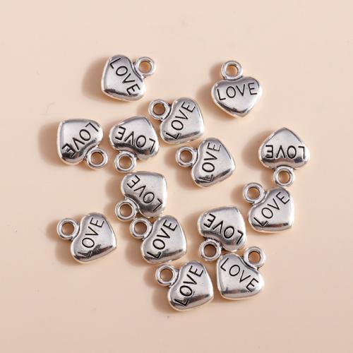 Pendentifs coeur en alliage de zinc, Placage, DIY Vendu par sac