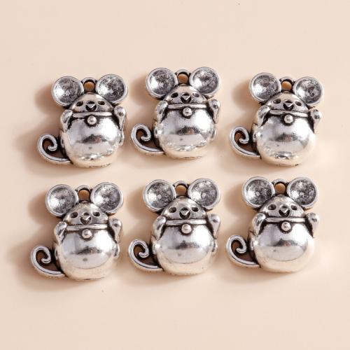 Zinc Alloy Animal Pendants, Mouse, plated, DIY 