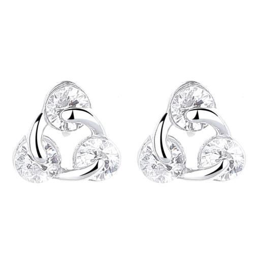 Argent sterling 925 boucle d oreille dormeuse, Motif géométrique, pavé de micro zircon & pour femme, plus de couleurs à choisir, 5mm, Vendu par paire