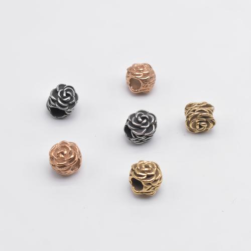 Edelstahl Perlen, 304 Edelstahl, Rose, Vakuum-Ionen-Beschichtung, DIY, keine, 12.7x12.5mm, Bohrung:ca. 6.24mm, verkauft von PC