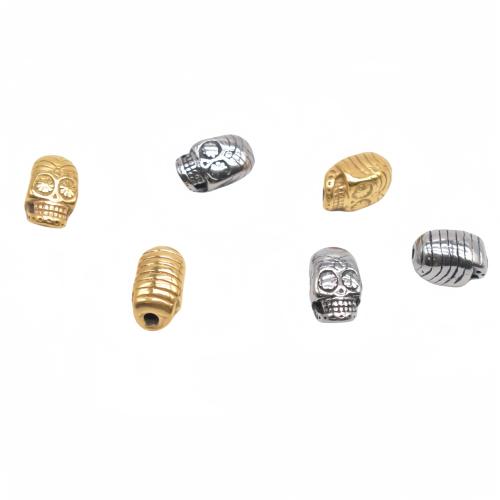 Stainless Steel Beads, 304 Stainless Steel, Skull, plated, DIY 