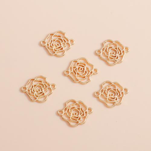 Blume Zinklegierung Schmuckverbinder, Rose, plattiert, DIY & 1/1-Schleife, 50PCs/Tasche, verkauft von Tasche