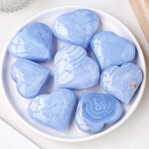 Agate Decoration, Heart blue [