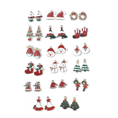 Colgantes de Navidad de aleación de cinc, aleación de zinc, chapado en color dorado, Diseño de Navidad & Bricolaje & diferentes estilos para la opción & esmalte, más colores para la opción, 100PCs/Bolsa, Vendido por Bolsa