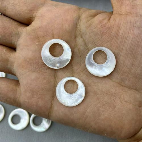 White Shell Pendants, White Lip Shell, Donut, DIY, white, 20mm 