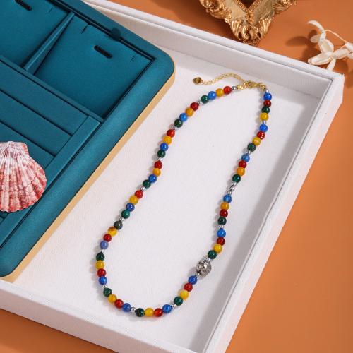 Collier agate, pour femme, multicolore cm, Vendu par PC