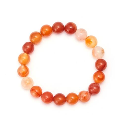 Red Agate Bracelets, Round, for woman, 10mm cm 