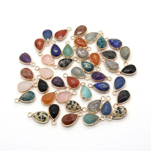 Gemstone Pendantifs en laiton, Pierre naturelle, avec laiton, larme, DIY & différents matériaux pour le choix, plus de couleurs à choisir Vendu par PC[