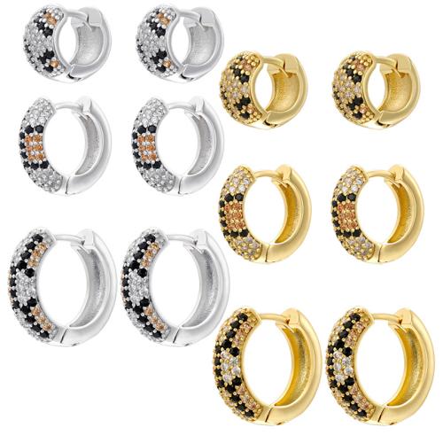 Cubic Zirconia Pendiente Brass Micro Pave, metal, chapado, diverso tamaño para la opción & diferentes patrones para la opción & micro arcilla de zirconia cúbica & para mujer, más colores para la opción, Vendido por Par