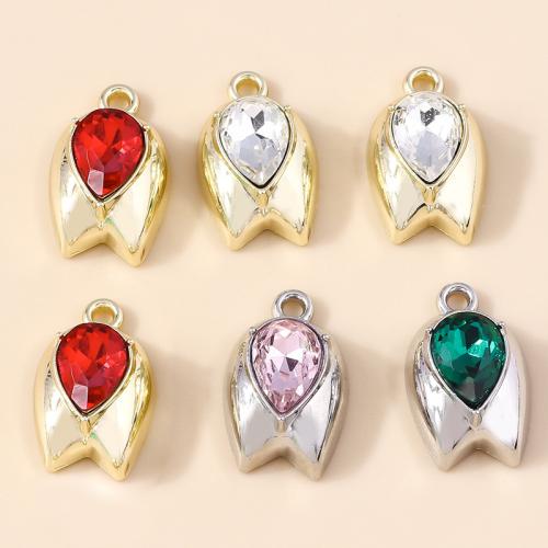 Zinc Alloy Rhinestone Pendants, plated, DIY & with rhinestone 