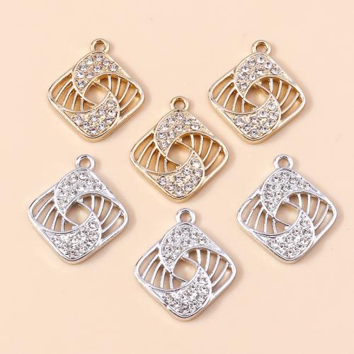 Zinc Alloy Rhinestone Pendants, plated, DIY & with rhinestone 