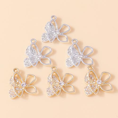 Zinc Alloy Rhinestone Pendants, plated, DIY & with rhinestone 