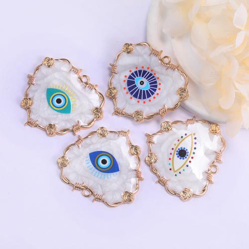 Colgante Mal de Ojo de Aleación de Zinc, Corazón, chapado en color dorado, Bricolaje & esmalte, más colores para la opción, 49x47mm, 10PCs/Bolsa, Vendido por Bolsa