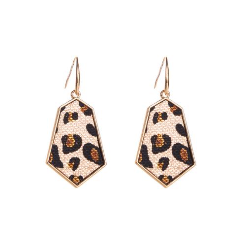 Fashion Create Jewelry Earring, Zinc Alloy, with PU Leather, Rhombus, handmade, fashion jewelry & for woman 