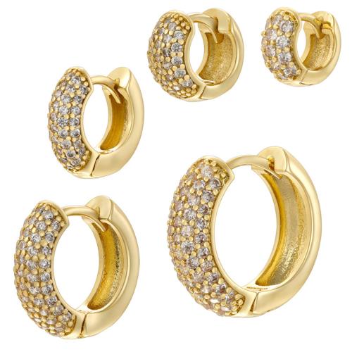 Cubic Zirconia Pendiente Brass Micro Pave, metal, chapado, diverso tamaño para la opción & micro arcilla de zirconia cúbica & para mujer, más colores para la opción, Vendido por UD