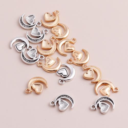 Colgantes de Aleación de Zinc en Forma de Corazón, Luna, chapado, Bricolaje, más colores para la opción, 20PCs/Bolsa, Vendido por Bolsa