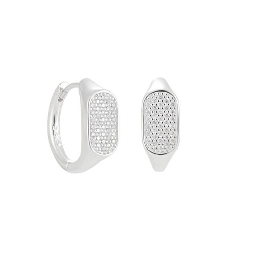 Argent sterling 925 Huggie Anneau d'oreille, pavé de micro zircon & pour femme, plus de couleurs à choisir Vendu par paire