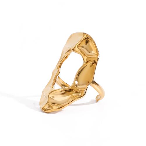 Stainless Steel Finger Ring, 304 Stainless Steel, gold color plated, fashion jewelry, golden 