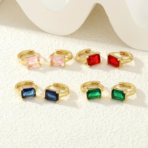 metal Anilla Aro Pendiente, con cúbica circonia, chapado en color dorado, Joyería & para mujer, más colores para la opción, Vendido por Par