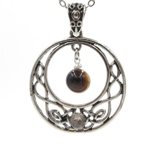 Gemstone Pendantifs en laiton, avec Pierre naturelle, DIY & différents matériaux pour le choix, plus de couleurs à choisir Vendu par PC