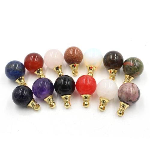 Gemstone Pendantifs en laiton, Pierre naturelle, avec laiton, DIY & différents matériaux pour le choix, plus de couleurs à choisir Vendu par PC