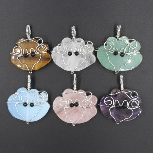 Gemstone Pendantifs en laiton, Pierre naturelle, avec laiton, DIY & différents matériaux pour le choix, plus de couleurs à choisir Vendu par PC
