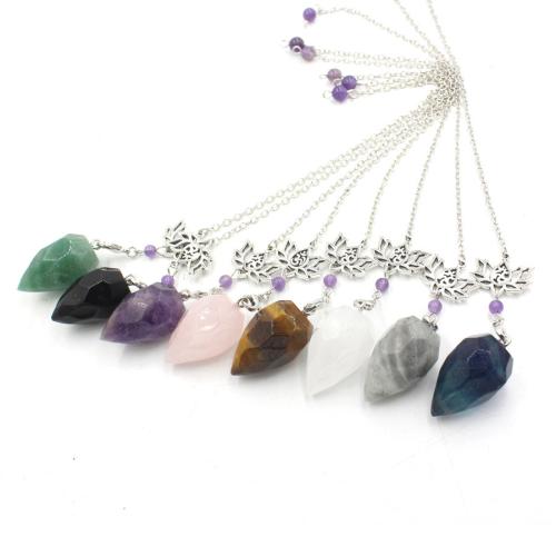 Pierre naturelle Pendule, avec laiton, bijoux de mode & différents matériaux pour le choix, plus de couleurs à choisir Vendu par paire