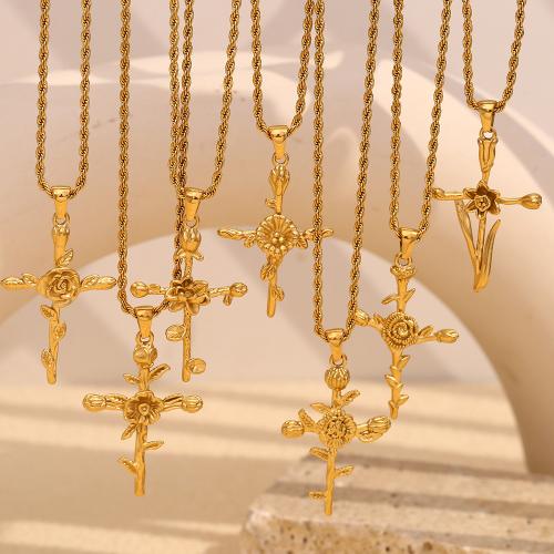 Collier de bijoux en acier inoxydable, Acier inoxydable 304, avec 5cm chaînes de rallonge, Placage, bijoux de mode & styles différents pour le choix & pour femme, plus de couleurs à choisir cm, Vendu par PC