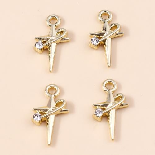 Zinc Alloy Rhinestone Pendants, plated, DIY & with rhinestone 