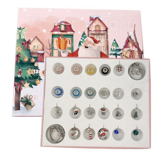 alliage de zinc Enfants bricolage cordes Perles Set, avec cristal, Placage, Conception de Noël & émail & avec strass Environ 6-8 pouce, Vendu par fixé