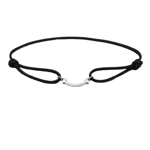 304 Stainless Steel Bracelet, with Polyester Cord, plated, Unisex & adjustable Approx 6-10 Inch 