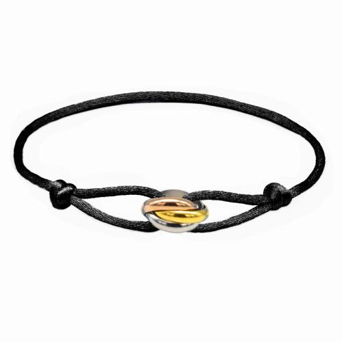 Acier inoxydable 304 bracelet, avec cordon de polyester, Placage, unisexe & réglable, plus de couleurs à choisir Environ 6-10 pouce, Vendu par PC