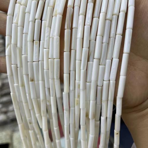 Природные стеклянные бусы, Пресноводные оболочка, Столбик, DIY, белый Приблизительно 29ПК/Strand, продается Strand