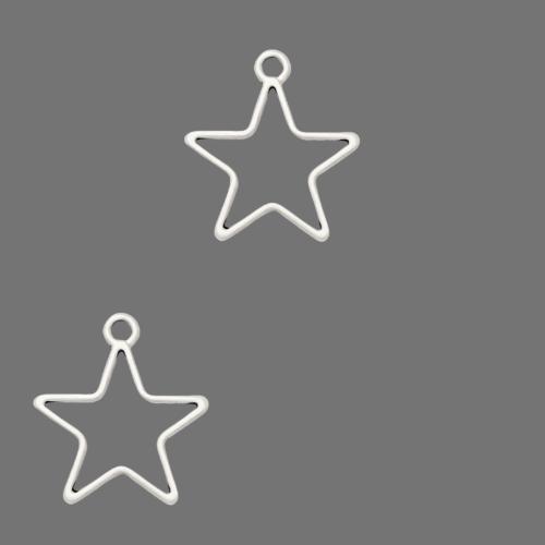 Pendentifs d'étoile en alliage zinc, alliage de zinc, Plaqué de couleur d'argent, DIY Vendu par sac