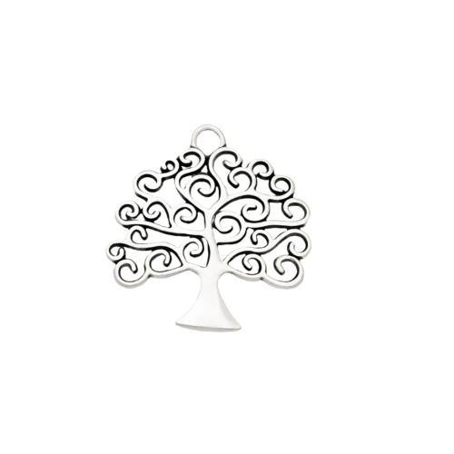 Zink Legierung Schmuck Anhänger, Zinklegierung, Baum, antik silberfarben plattiert, DIY, 26.2x26mm, 100PCs/Tasche, verkauft von Tasche