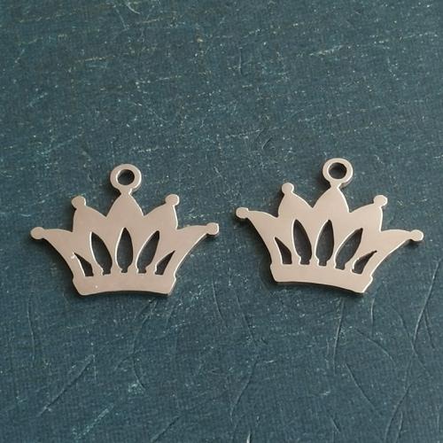 Titanium Steel Pendants, Crown, polished, DIY 