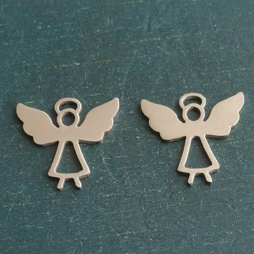 Titanium Steel Pendants, Angel, polished, DIY 