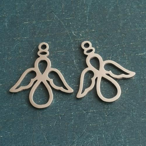 Titanium Steel Pendants, Angel, polished, DIY 