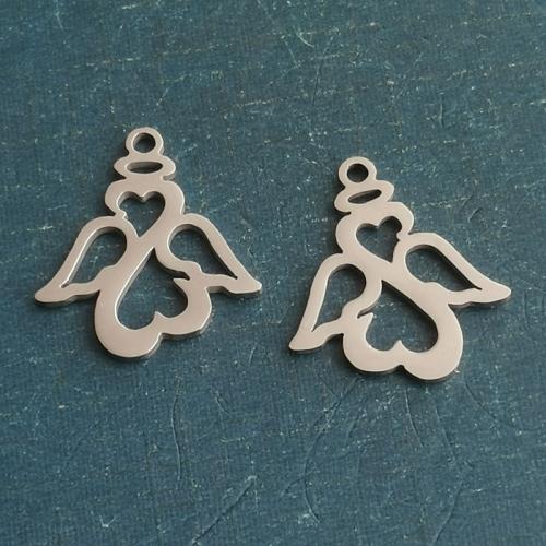 Titanium Steel Pendants, Angel, polished, DIY 
