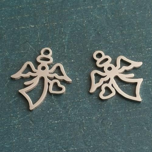 Titanium Steel Pendants, Angel, polished, DIY 