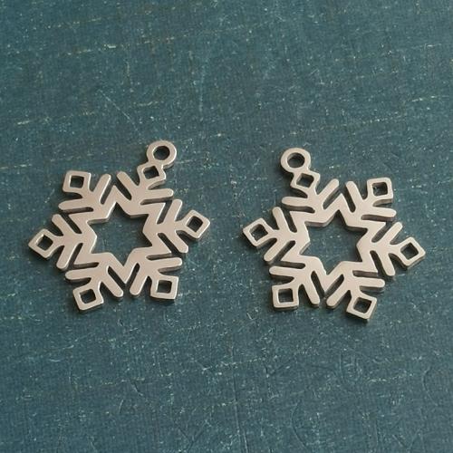 Titanium Steel Pendants, Snowflake, polished, DIY 