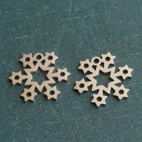 Titanium Steel Pendants, Snowflake, polished, DIY 