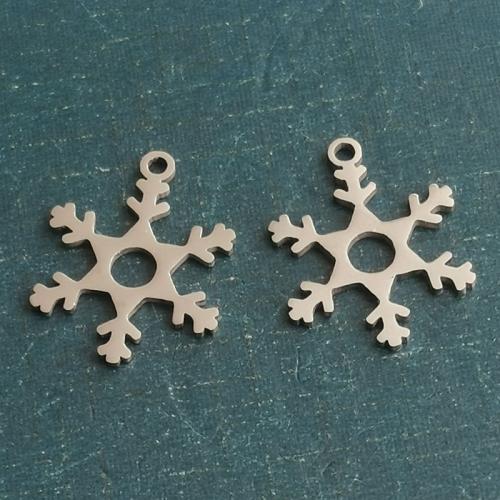 Titanium Steel Pendants, Snowflake, polished, DIY 